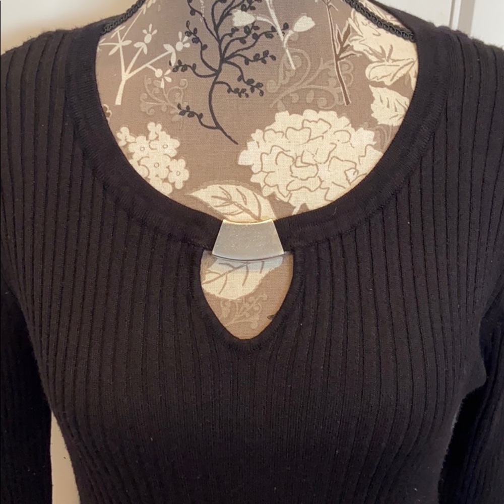 By Design Ribbed Black Sweater - Picture 2 of 4